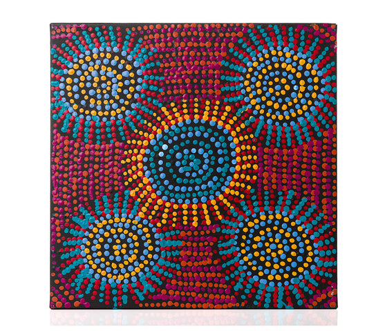 Tina Napangardi Martin - Lukarrara Jukurrpa (Desert Fringe-rush Seed Dreaming)