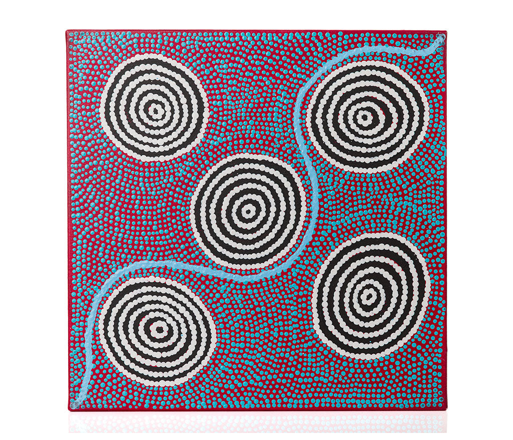 Ursula Nampijinpa Collins - Ngapa Jukurrpa (Water Dreaming) - Pirlinyarnu