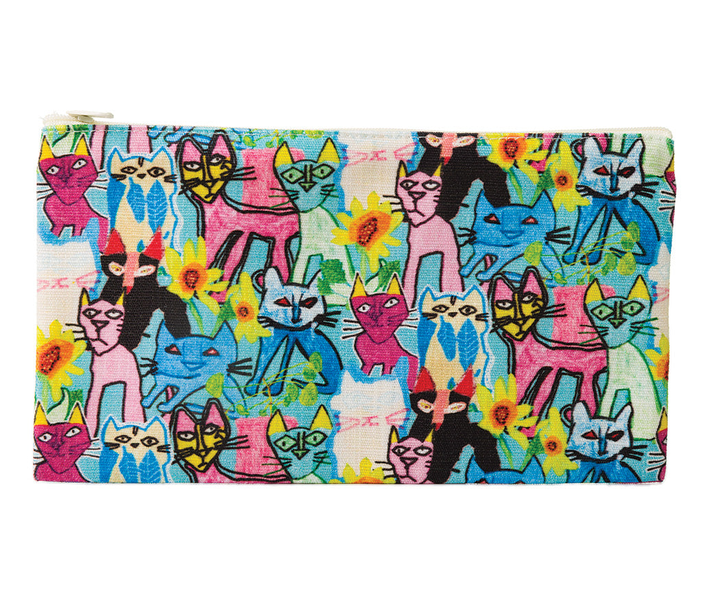 Louise All Over Cats cotton zip bag