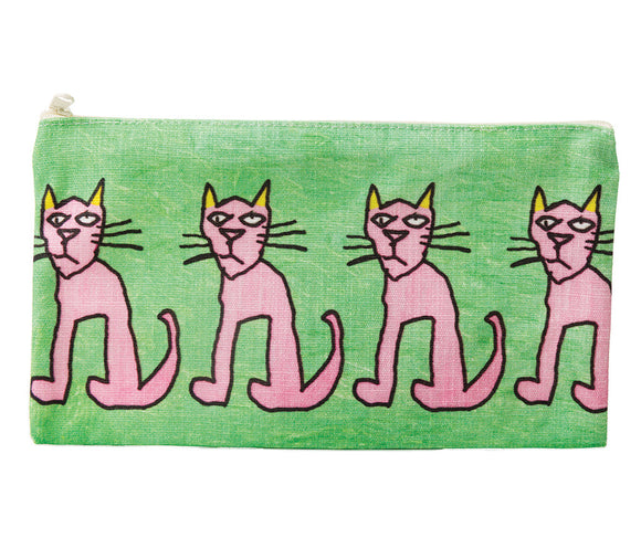 Louise Pink Cats cotton zip bag