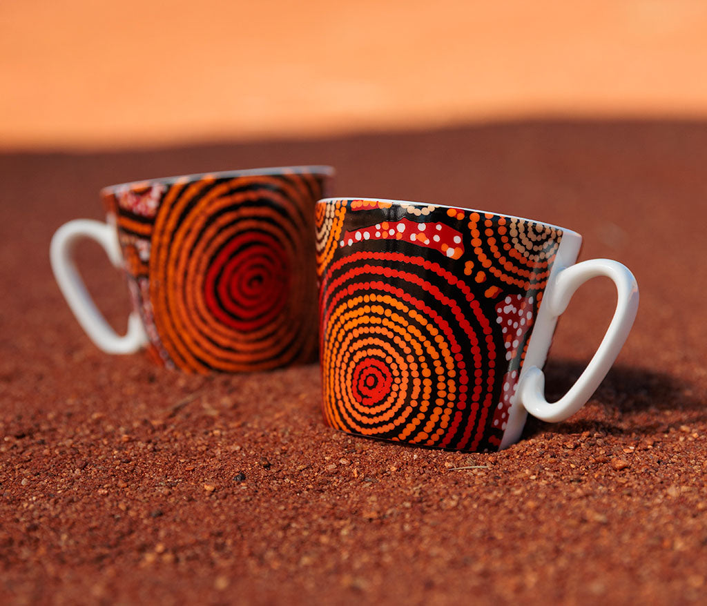 Warlukurlangu Artists Teddy Gibson Espresso Cups Gift Set