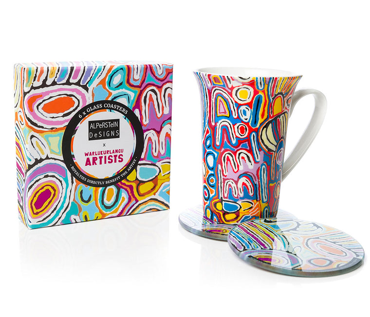 Judy Watson Glass Coaster Set