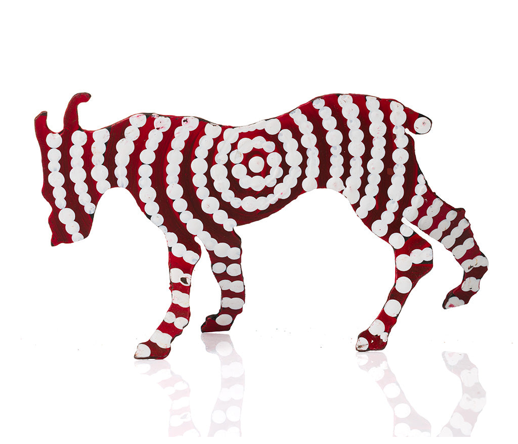 Warlukurlangu Hand-Painted Metal Dog No. 26-42