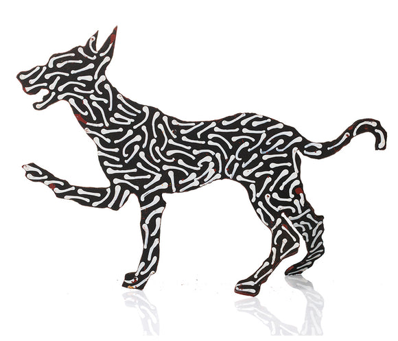 Warlukurlangu Hand-Painted Metal Dog No. 26-27