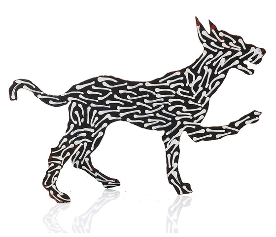 Warlukurlangu Hand-Painted Metal Dog No. 26-27