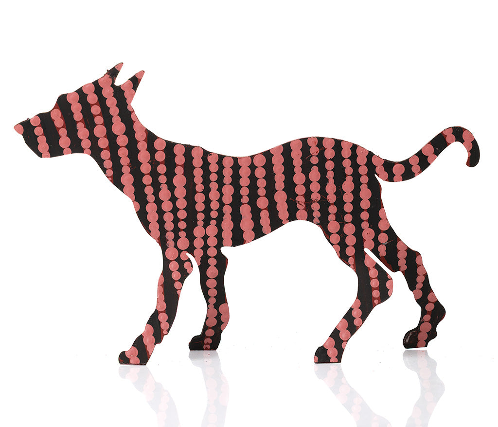 Warlukurlangu Hand-Painted Metal Dog No. 26-20