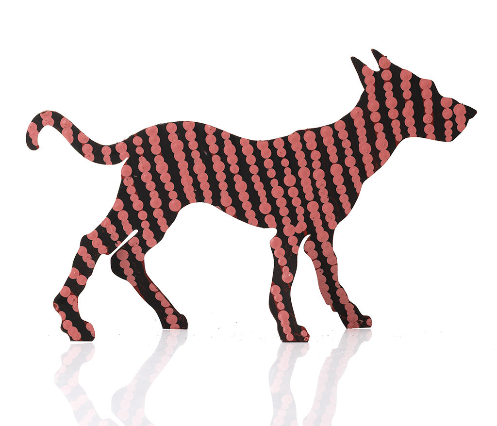 Warlukurlangu Hand-Painted Metal Dog No. 26-20