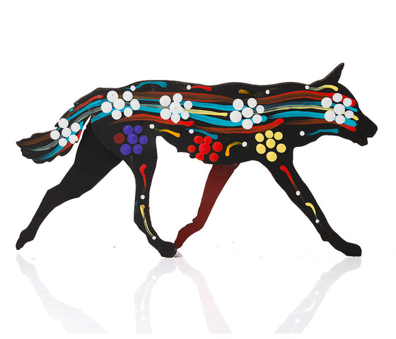 Warlukurlangu Hand-Painted Metal Dog No. 26-03