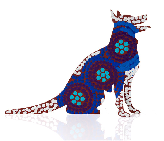 Warlukurlangu Hand-Painted Metal Dog No. 26-32