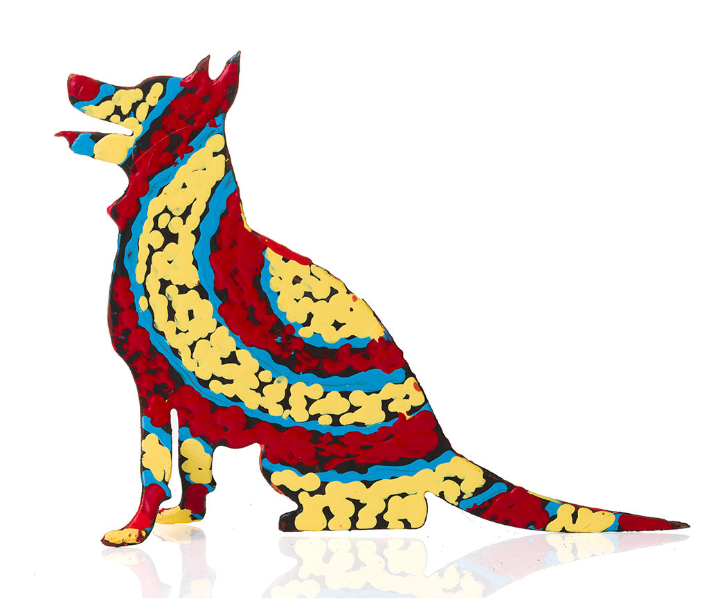 Warlukurlangu Hand-Painted Metal Dog No. 26-31