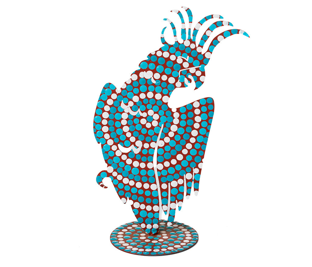Warlukurlangu Hand-Painted Metal Cockatoo No. C26-02