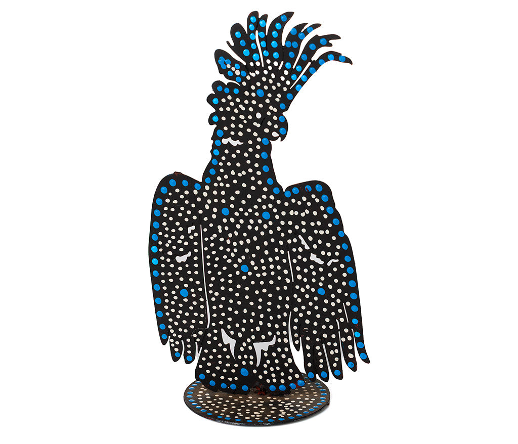 Warlukurlangu Hand-Painted Metal Cockatoo No. C26-05