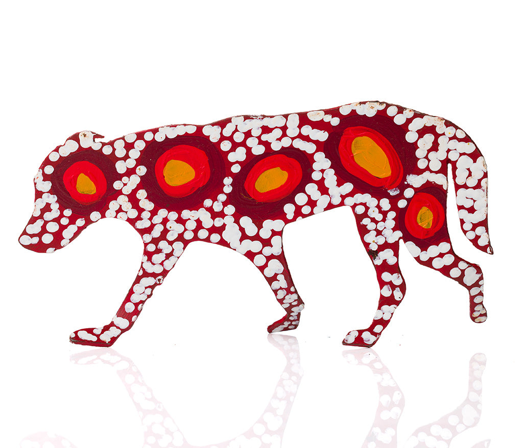 Warlukurlangu Hand-Painted Metal Dog No. 26-30