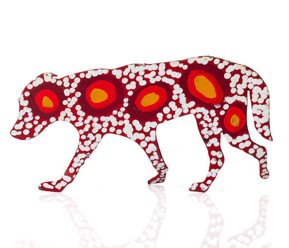 Warlukurlangu Hand-Painted Metal Dog No. 26-30