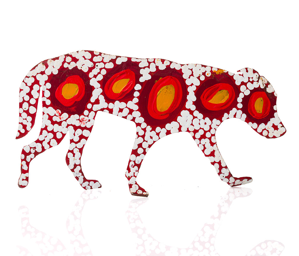 Warlukurlangu Hand-Painted Metal Dog No. 26-30