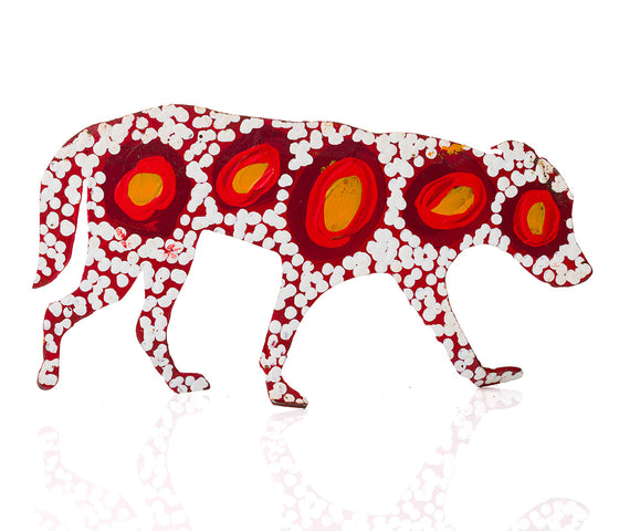 Warlukurlangu Hand-Painted Metal Dog No. 26-30