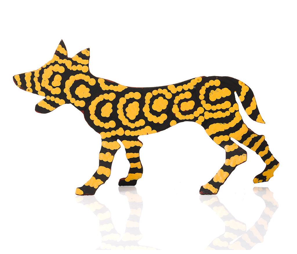 Warlukurlangu Hand-Painted Metal Dog No. 26-29