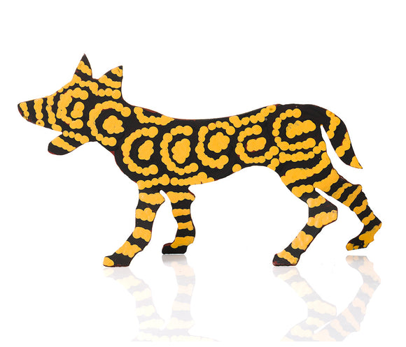 Warlukurlangu Hand-Painted Metal Dog No. 26-29