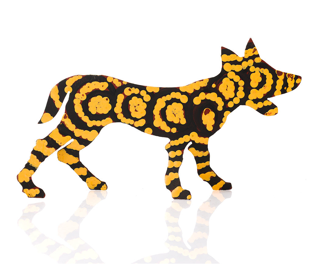 Warlukurlangu Hand-Painted Metal Dog No. 26-29