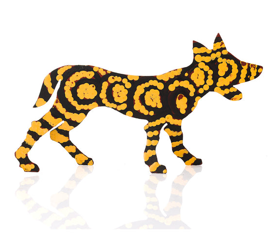 Warlukurlangu Hand-Painted Metal Dog No. 26-29