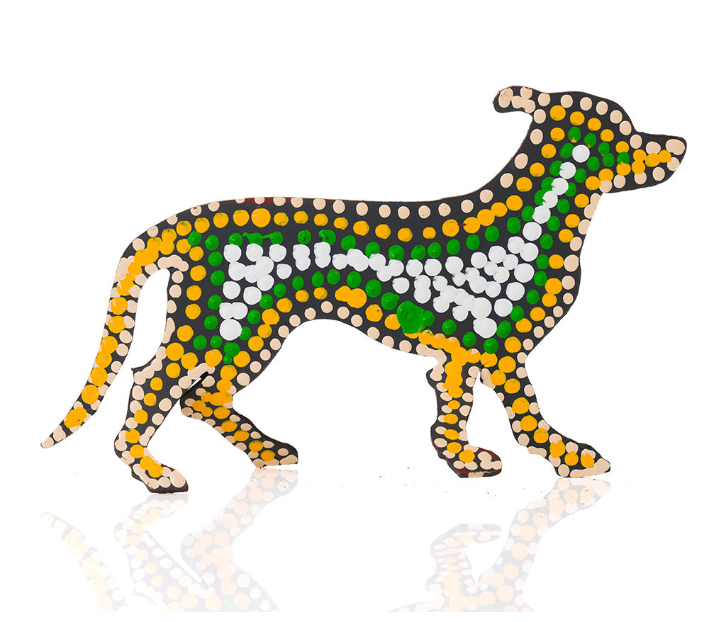 Warlukurlangu Hand-Painted Metal Dog No. 26-33