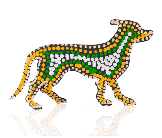 Warlukurlangu Hand-Painted Metal Dog No. 26-33