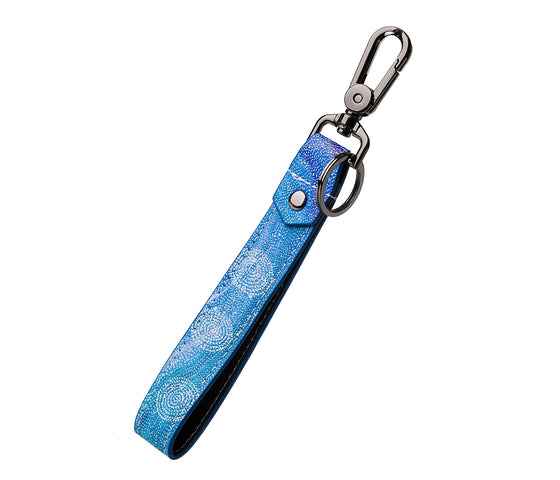 Athena Granites Aboriginal Artwork Keyring Strap on white background