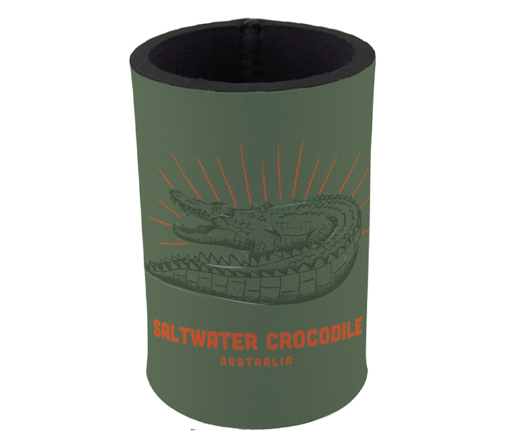 Crocodile Neoprene Can Cooler (Green)