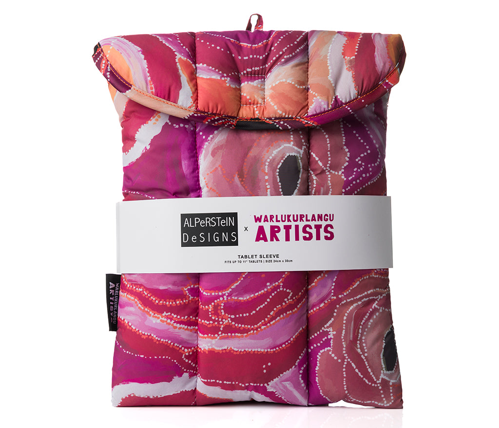 Aboriginal Art Soft Padded Laptop Tablet Sleeve featuring artwork by Steven Nelson from Warlukurlangu Artists