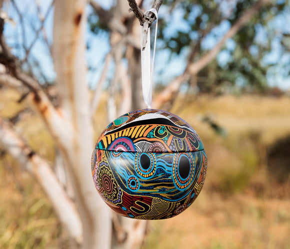 Justin Butler Aboriginal Art Christmas Bauble Tin