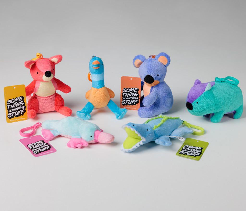 Something Something Stuff Aussie Plush Keyrings - Group