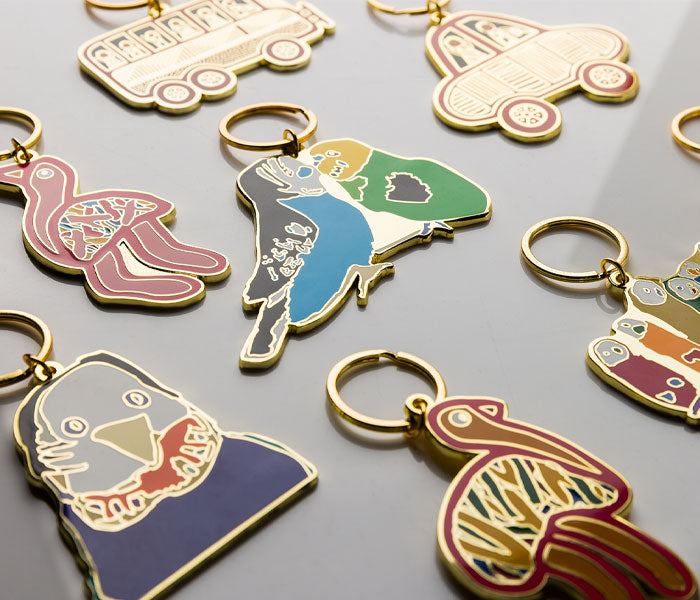 Karen Barnes Six Birds Enamel Keyring Alperstein Designs