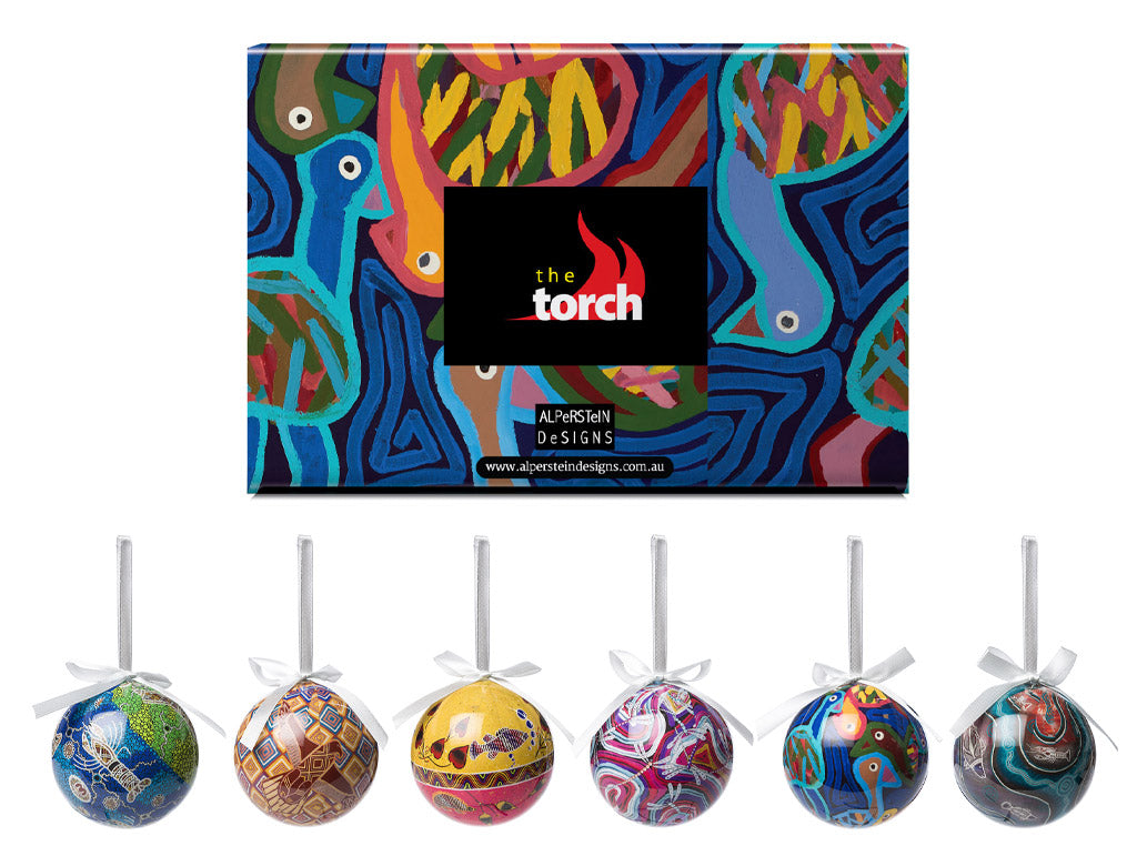 6 Pack Xmas Baubles - The Torch