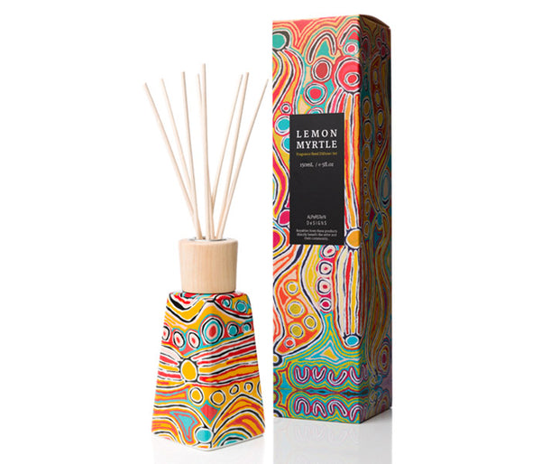 Artist Reed Diffusers Aboriginal Art Reed Diffuser - Lemon Myrtle - Alperstein Designs