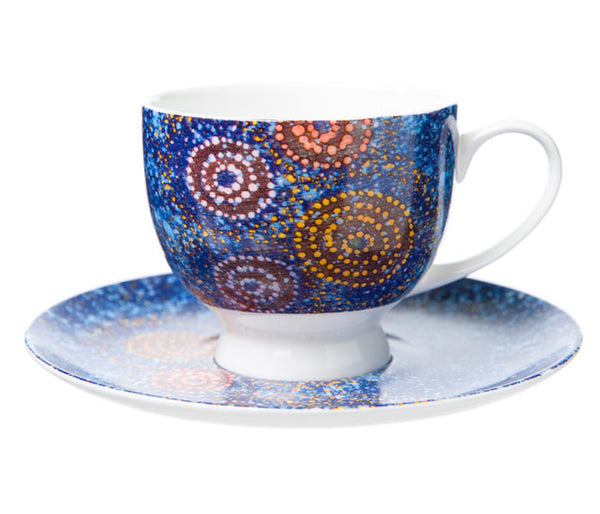 Aboriginal Art Tea Cup & Saucer - Alma Granites - Alperstein Designs